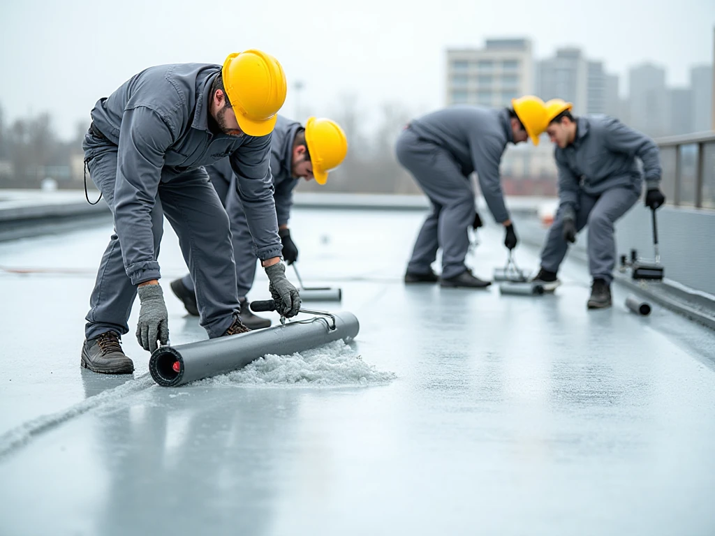 Professional roofers doing Waterproofing & Restoration